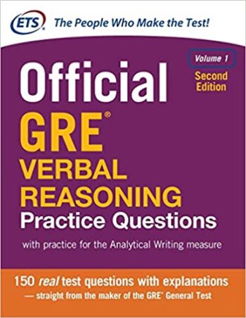 PORTADA DEL LIBRO OFICIAL GRE VERBAL REASONING PRACTICE QUESTIONS - ISBN 9781259863486
