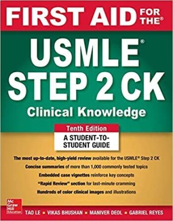 PORTADA DEL LIBRO FIRST AID FOR THE USMLE STEP 2 CK CLINICAL KNOWLEDGE - ISBN 9781260440294