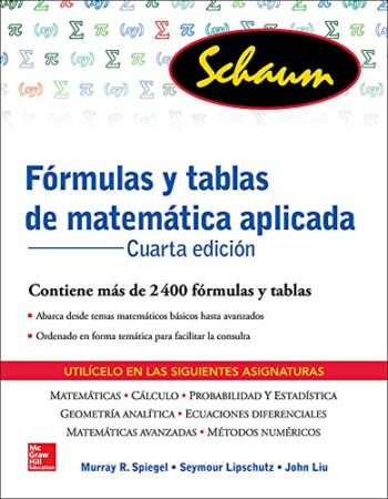 PORTADA DEL LIBRO FÓRMULAS Y TABLAS DE MATEMÁTICA APLICADA - ISBN 9786071511454