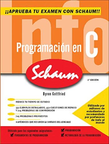 PORTADA DEL LIBRO PROGRAMACIÓN EN C SCHAUM ISBN 9788448198466